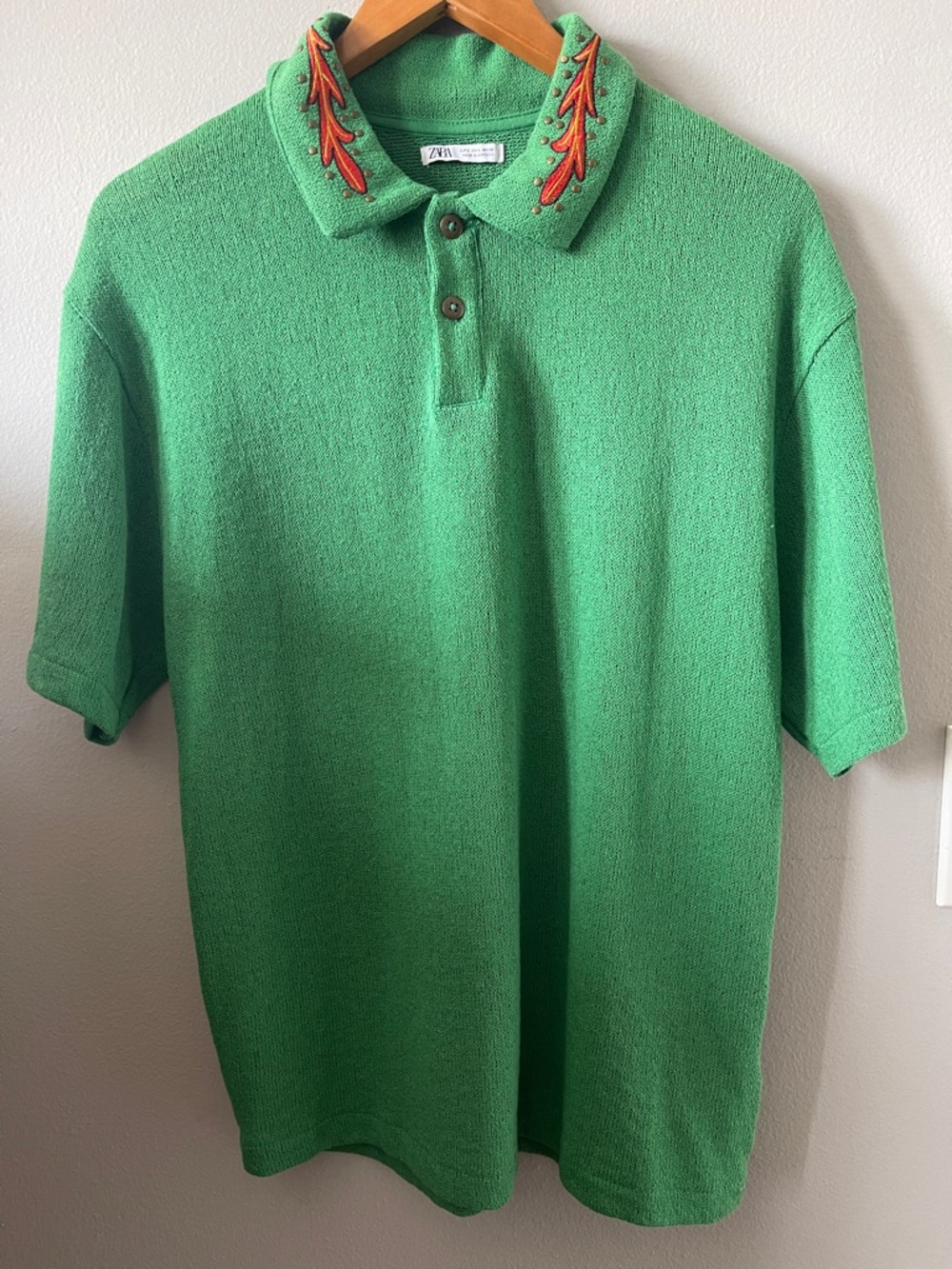 Zara green polo top